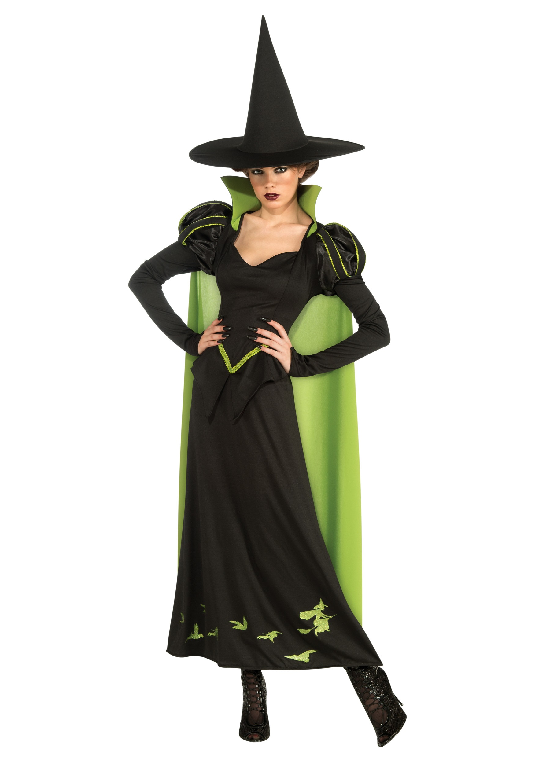 F1770 Women Halloween Costume  Adult Wicked Witch Dress